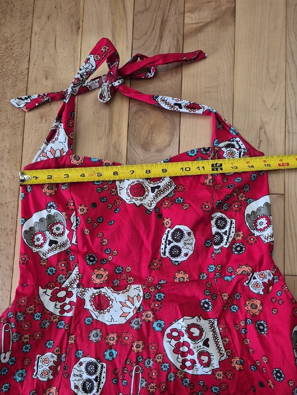 Oten Women's Size XL Red Dress With Skulls - Picture 4 of 6